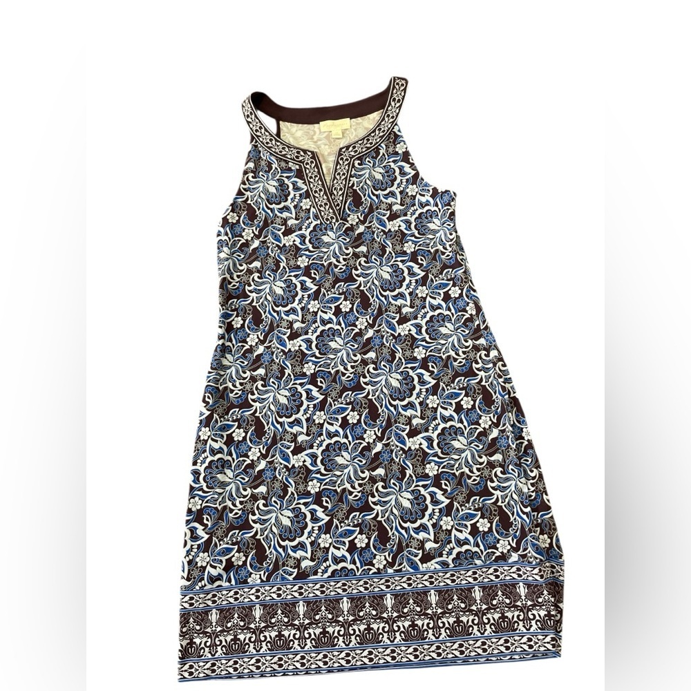 Elegant Blue and Purple Floral Mini Dress